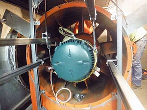 Workers installed new motors to increase the efficiency of the facilityâs heating, ventilation, and air conditioning system.