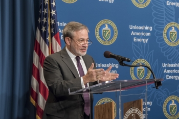 Deputy Secretary Brouillette addresses crowd at Women's Empowerment Network event at Department of Energy headquarters in Washington, D.C.