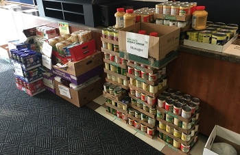 Richland Operations Office employees consolidated food donations for delivery to the local food bank.