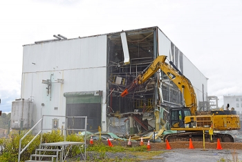 Crews began tearing down the K-1232 Chemical Recovery Facility in October 2018.