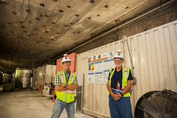 New Mexico State University biology professor Geoff Smith, left, and scientist Maurizio Tomasi