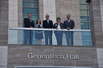 Hosts of the meeting at the University of California discuss Alternative Technologies for Cesium Irradiators, at Genentech Hall Auditorium and Atrium at the University of California, San Francisco.