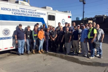 NNSA's Carlos Montanez with a volunteer group in Puerto Rico