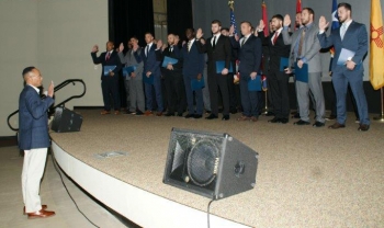 Vincent Fisher, NNSAâs Assistant Deputy Administrator for Secure Transportation, swears in the new class of OST federal agents.