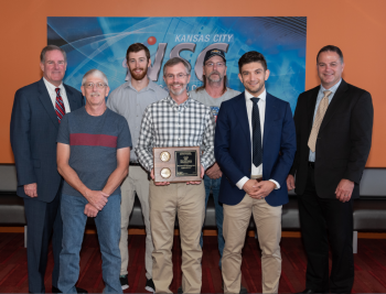 Assistant Deputy Administrator for Major Modernization Programs Mike Thompson and Field Office Manager Mark Holecek recognized more than 100 employees from seven KCNSC teams