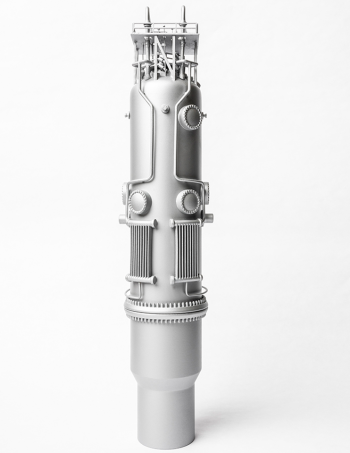 Vertical image of a small modular reactor
