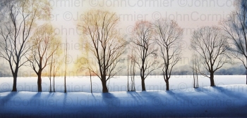 âWinter Dawnâ by John Cormier, Peopleâs Choice Award winner at the New Mexico Watercolor Society Fall Exhibition. Reproduced with permission.