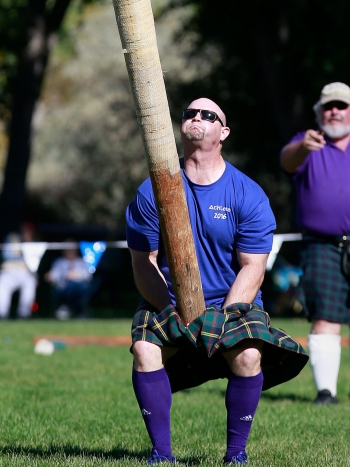 Caber Toss at the Aztec Highland Games & Celtic Festival in Aztec, NM. Caber: 17'2" 117lb.