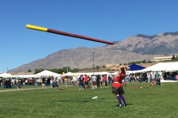 Caber Toss at the Rio Grande Valley Celtic Festival & Highland Games in Albuquerque, NM. Caber: 18'6" 126lb.
