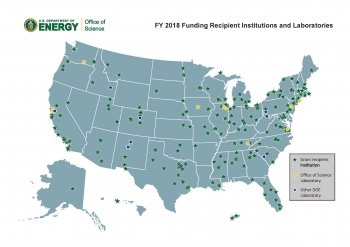Map of FY 2018 Office of Science Funding Recipient Institutions Map of FY 2018 Office of Science Funding Recipient Institutions