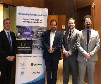 From left, Michael Garcia of the U.S. Embassy Buenos Aires, Julian Gadano of Argentinaâs Subsecretariat of Nuclear Energy, Evan Thompson of NNSA, and Tomas Bieda of the Subsecretariat of Nuclear Energy, who all attended the workshop.