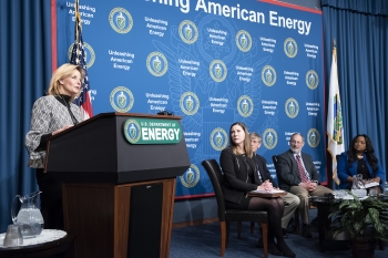 NNSA Administrator Lisa E. Gordon-Hagerty briefly joined the panel discussion on the future of the plutonium pit production mission.