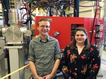 Graduate students Rebecca Lewis and Zachary Matheson