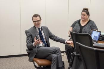 David Kovatch tells fellow employees about his international efforts on behalf of NNSA and DOE at a lunch event in Washington, D.C.