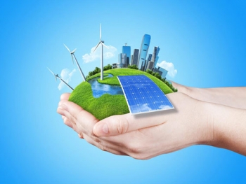 Picture of hands holding city.
