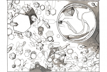 Artist rendering of genome standards being applied to deciphering the extensive diversity of viruses. Artist rendering of genome standards being applied to deciphering the extensive diversity of viruses.