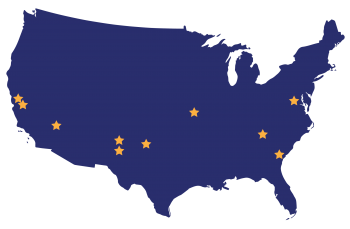 NNSA location map with stars