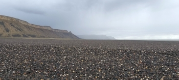 EMâs waste disposal cell in Crescent Junction, Utah, looking northeast toward the Book Cliffs.