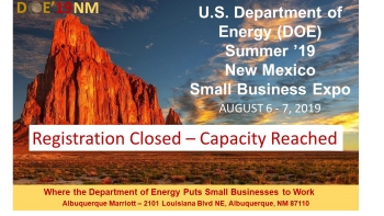DOE 2019 New Mexico Text Logo with Registration Closed Banner