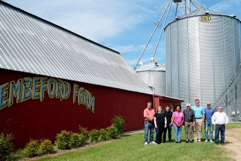 Savannah River Remediation Environmental Compliance Manager Scott Kirk (right) and members of his environmental compliance team visited leading radiological assessment scientist John Tillâs farm in Neeses, South Carolina.
