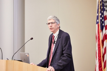 Dr. Charles Verdon delivering the keynote address at the 2019 CECOP.