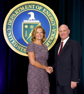 Photo of NNSA Administrator Lisa E. Gordon-Hagerty and OSDBU Director Charlie Smith