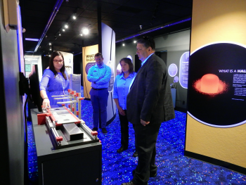 Carmelo Melendez visiting an exhibit at the Mound Cold War Discovery Center, Mound, Ohio.