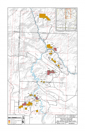 Uranium Lease Tracts Location Map