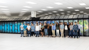 The NCCS/OLCF 2019 interns shown in front of Titan before it was decommissioned in August. The NCCS/OLCF 2019 interns shown in front of Titan before it was decommissioned in August.