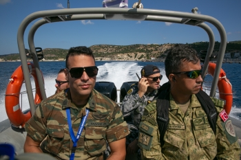 NNSA partnered with NATO to complete its first-ever Maritime Pilot course. Here, a maritime search team moves to the training vessels during the capstone exercise of the training program.