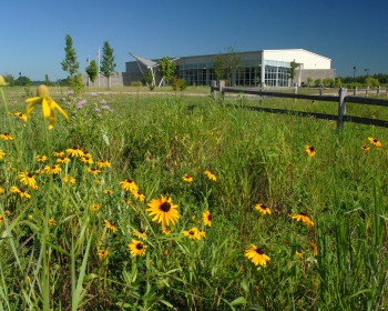 The Fernald Preserve Visitors Center is a 10,000-square-foot green building that celebrates the rich and varied history of the Fernald site.