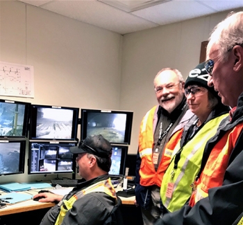 EM Site-Specific Advisory Board Chairs watched EMâs targeted transuranic waste retrieval mission in real time through closed circuit television monitors at the Radioactive Waste Management Complex at the Idaho National Laboratory Site.