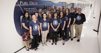 Group photo of about 20 Fuel Cell Technologies Office staff on 2019 Hydrogen and Fuel Cell Day