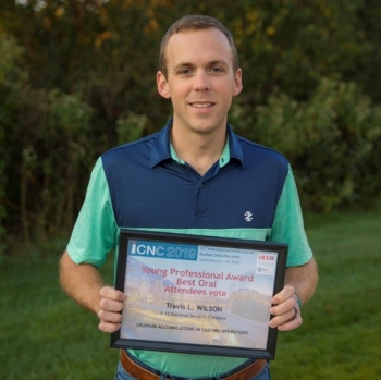 Travis Wilson, a nuclear criticality safety engineer at Y-12 National Security Complex, received the Best Technical Paper for an Early Career Nuclear Criticality Safety Professional at the International Conference on Nuclear Criticality Safety in Paris.