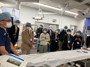 NNSA representatives observe exercise activities at a local hospital in Shimane, Japan.