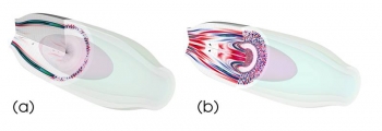 Snapshots in time of the simulation of turbulence in fusion plasma confined in an advanced field-reversed configuration (FRC). Snapshots in time of the simulation of turbulence in fusion plasma confined in an advanced field-reversed configuration (FRC).