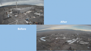 Before and after: Photos of the Plutonium Finishing Plantâs main processing facility at the Hanford Site from November 2016 and after the completion of demolition in February 2020.