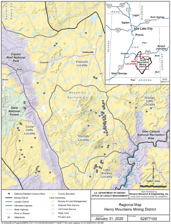 Regional map of the Henry Mining District Project Area.