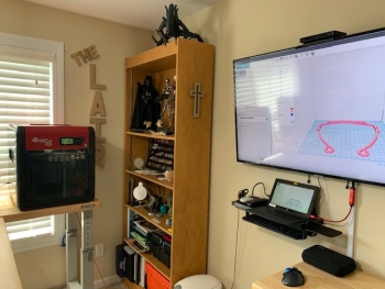 Scott Hawks' hobby room (which doubles as his office during the COVID-19 pandemic) is design and 3D-printing studio.