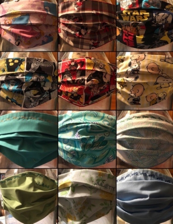 A collection of the masks Cassandra Jones has sewn.