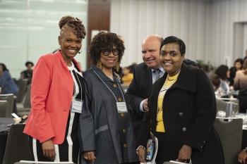 From left to right, Denise Freeman (LM communications liaison); Melinda Downing (EJ program manager); Peter OâKonski (LM deputy director); and Ingrid Colbert (LM Finance, Audits, and Contracts Services).