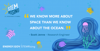 Scott Jenne works in ocean research with NREL. Scott Jenne works in ocean research with NREL.