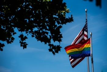 The Pride flag is flown in 2019 at PNNL. The Pride flag is flown in 2019 at PNNL.