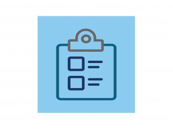 Icon of a clipboard.