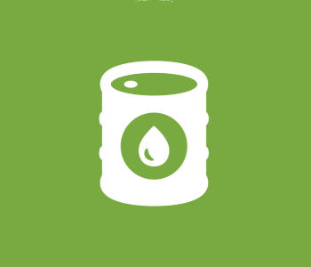 Green spherical icon of a barrel of liquid fuel.