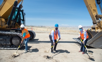 Hanford Site federal, state, and contractor officials recently broke ground to place a 1,600-foot waste-transfer pipeline that will feed waste pretreated by the Tank-Side Cesium Removal System from the siteâs tank farms to the nearby Low-Activity Waste Fa