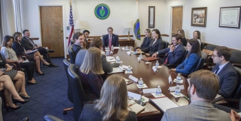 Secretary Perry meets with millennials as part of Nuclear Science Week.