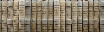 Supreme court minutes book collection in a row.