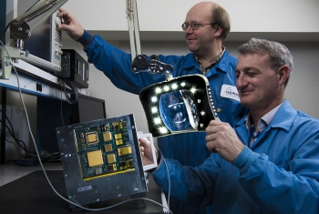 Los Alamos National Laboratory researchers work on Low-Cost, Radiation-Hardened Single-Board Computer for command and data handling. The technology won an R&D 100 award in 2018.