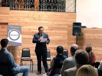 Directory Campos delivers a speech at the Millennial Nuclear Caucus
